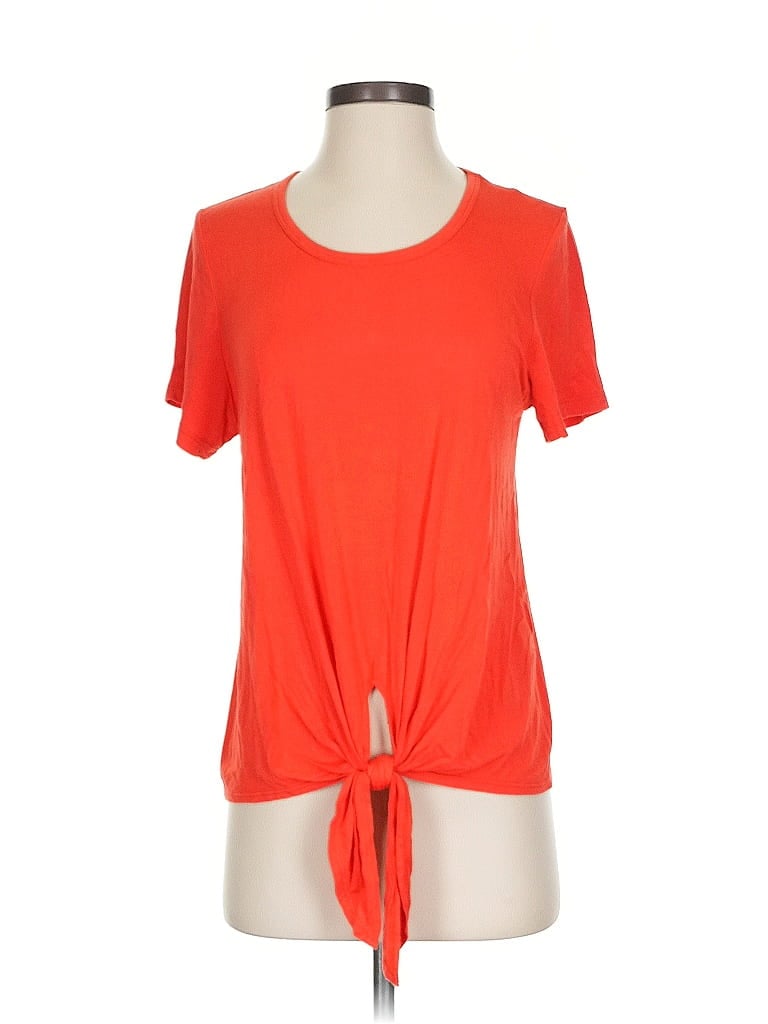 Pre-owned Karen Kane Short Sleeve T-shirt In Orange