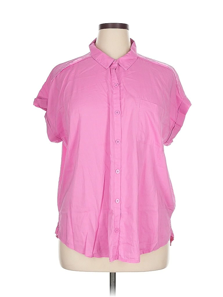 Pre-owned Splendid Short Sleeve Blouse In Pink