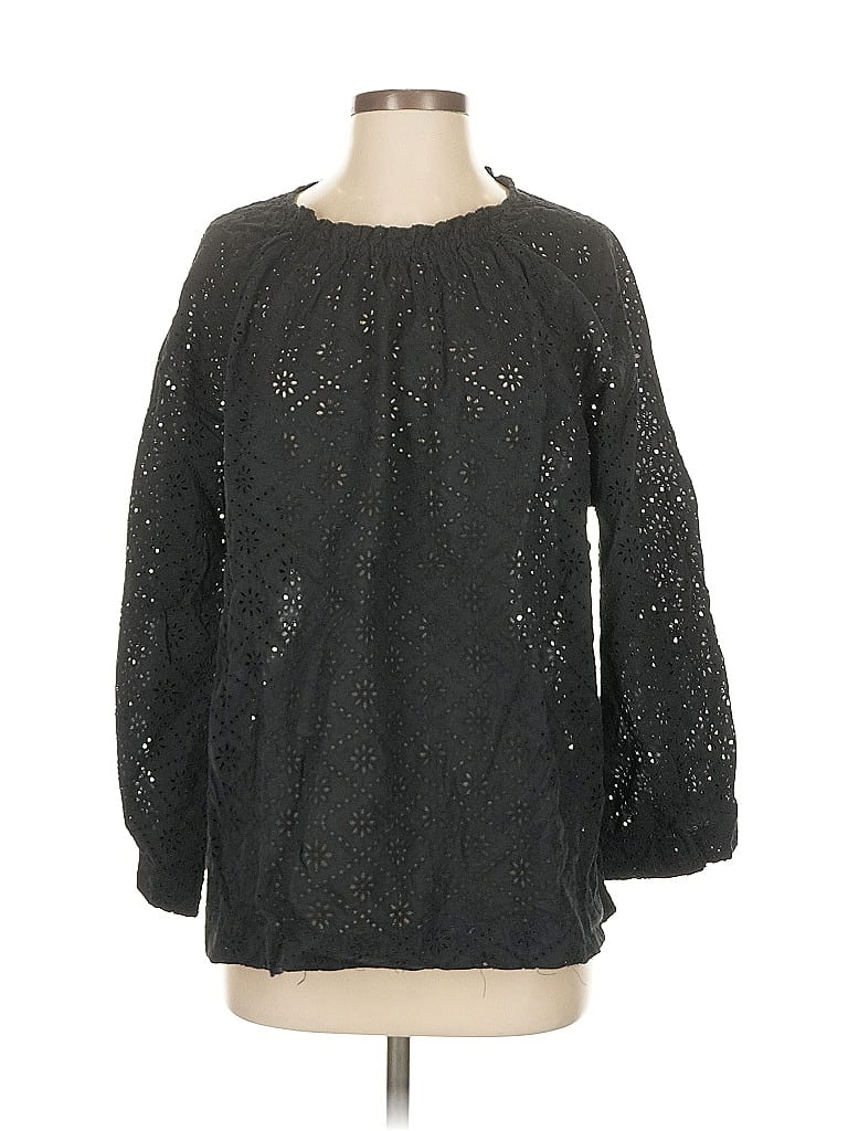 Pre-owned Gap Long Sleeve Blouse In Black