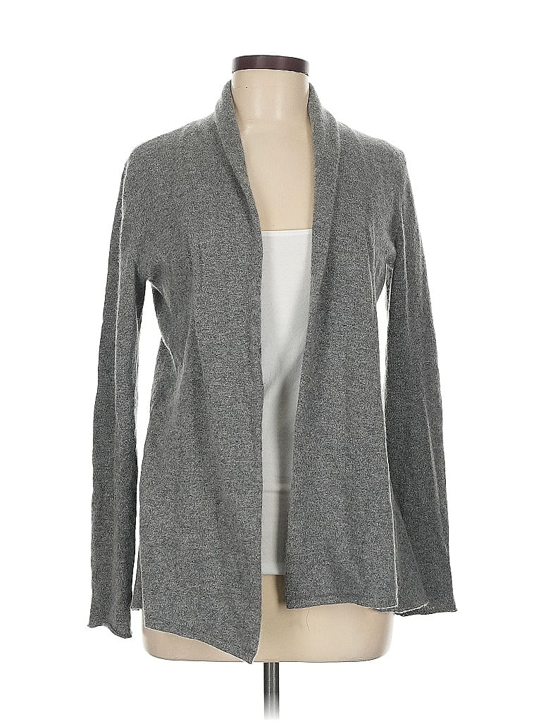 White + Warren 100% Cashmere Gray Cashmere Cardigan Size M - photo 1