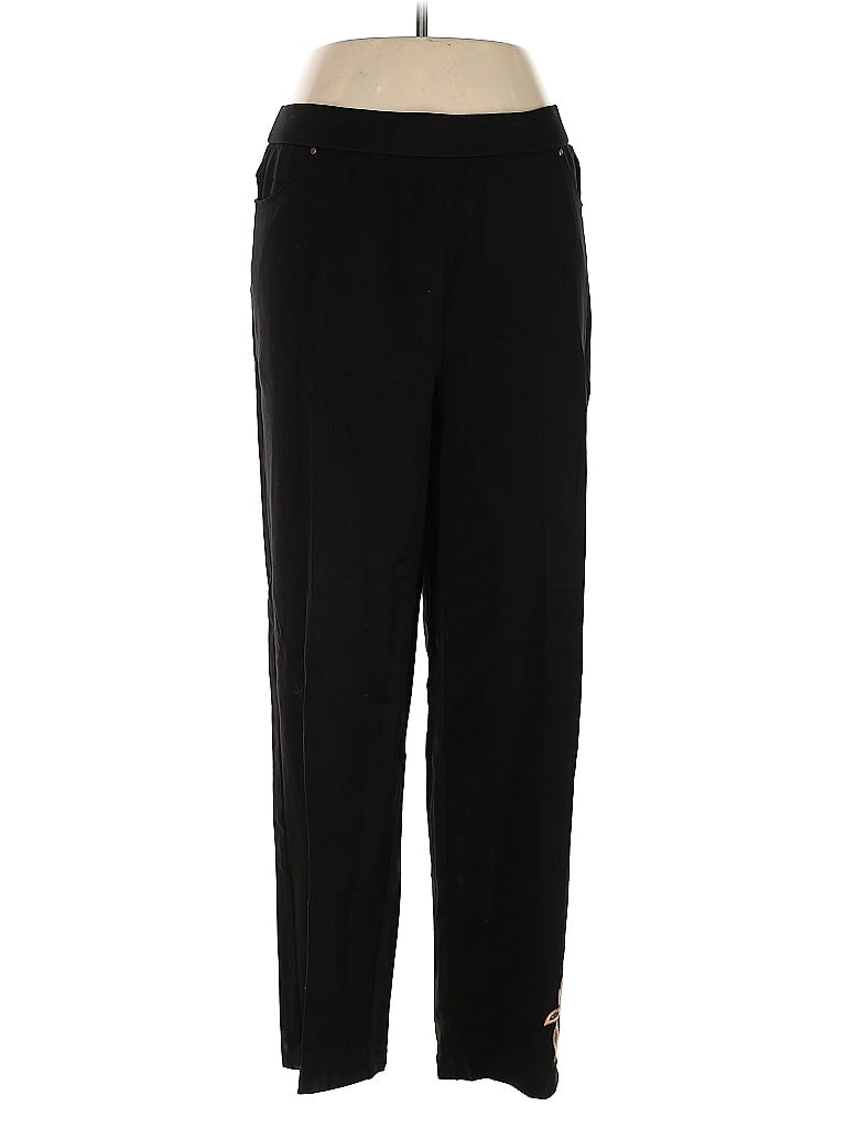 Alfred Dunner Solid Black Casual Pants Size L - photo 1