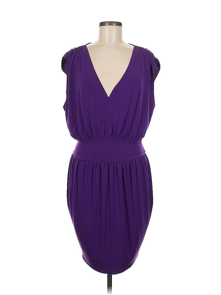 Moda International Solid Purple Cocktail Dress Size M - photo 1