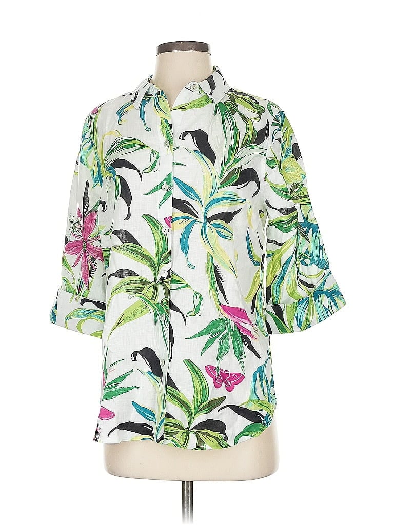 CHICO'S Pre-owned 3/4 Sleeve Blouse In Green