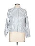 Madewell Stripes Silver Long Sleeve Blouse Size L - photo 1