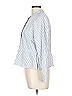 Madewell Stripes Silver Long Sleeve Blouse Size L - photo 4
