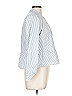Madewell Stripes Silver Long Sleeve Blouse Size L - photo 3
