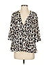 Nanette Lepore 100% Polyester Animal Print Ivory 3/4 Sleeve Blouse Size S - photo 1