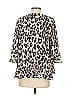 Nanette Lepore 100% Polyester Animal Print Ivory 3/4 Sleeve Blouse Size S - photo 2