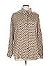 Shein 100% Polyester Houndstooth Silver Long Sleeve Blouse Size L - photo 1