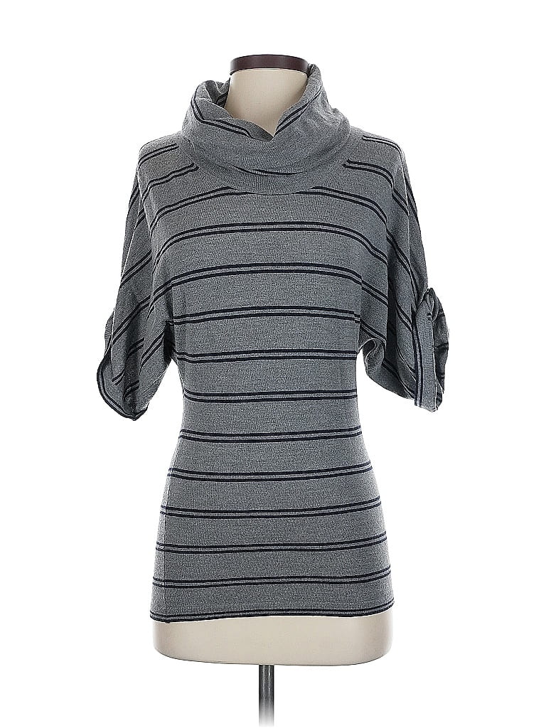 Pre-owned Theory 3/4 Sleeve Top Gray Cowl Neck Tops