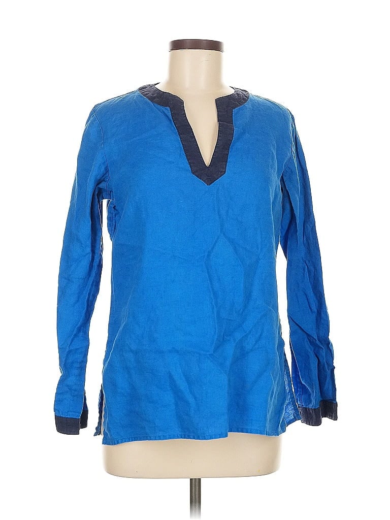 Pre-owned Polo Ralph Lauren Long Sleeve Blouse In Blue
