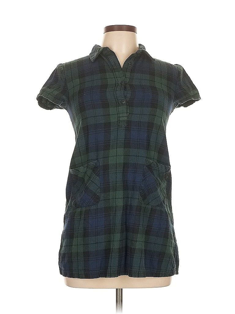 Pre-owned Free Assembly Short Sleeve Button Down Shirt In Green