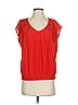 Coldwater Creek 100% Polyester Red Short Sleeve Blouse Size XS - photo 1