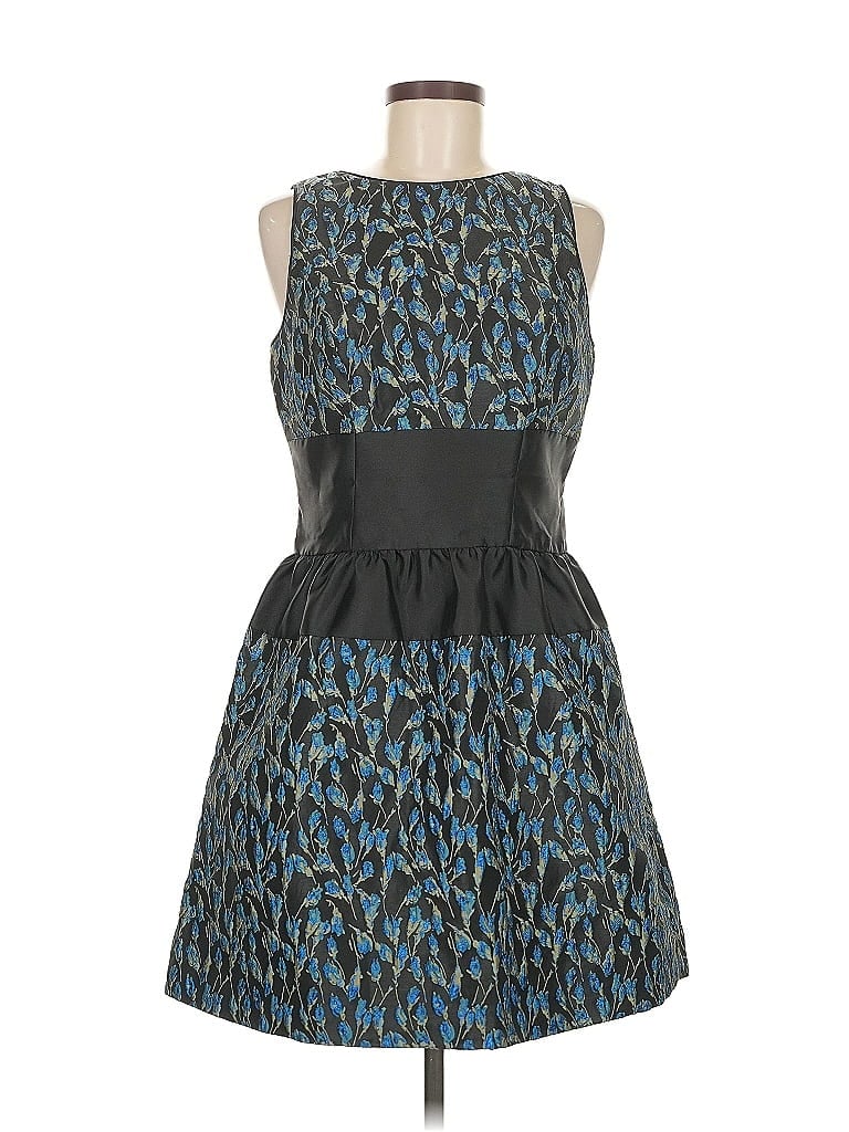 Belle Badgley Mischka Graphic Blue Black Cocktail Dress Size 6 - photo 1