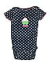 Just One You Made by Carter's 100% Cotton Polka Dots Black Short Sleeve Onesie 9-12 MO / 12 MO - photo 1