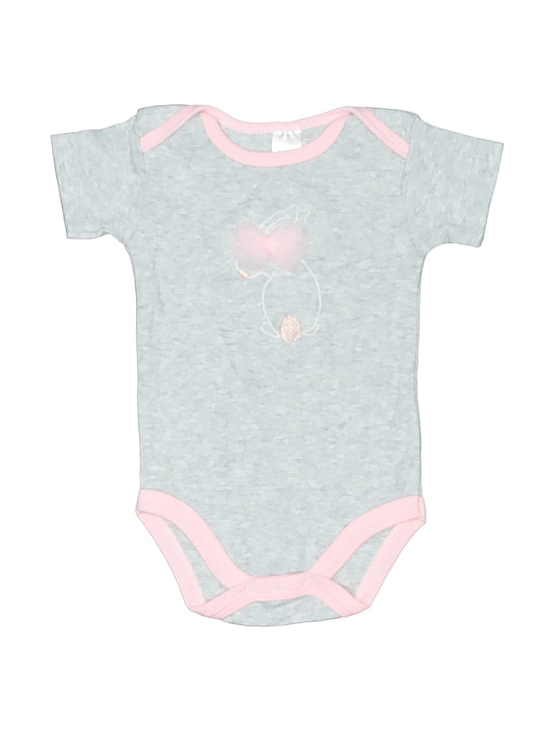 Pre-owned Baby Kiss Babies' Short Sleeve Onesie In Gray