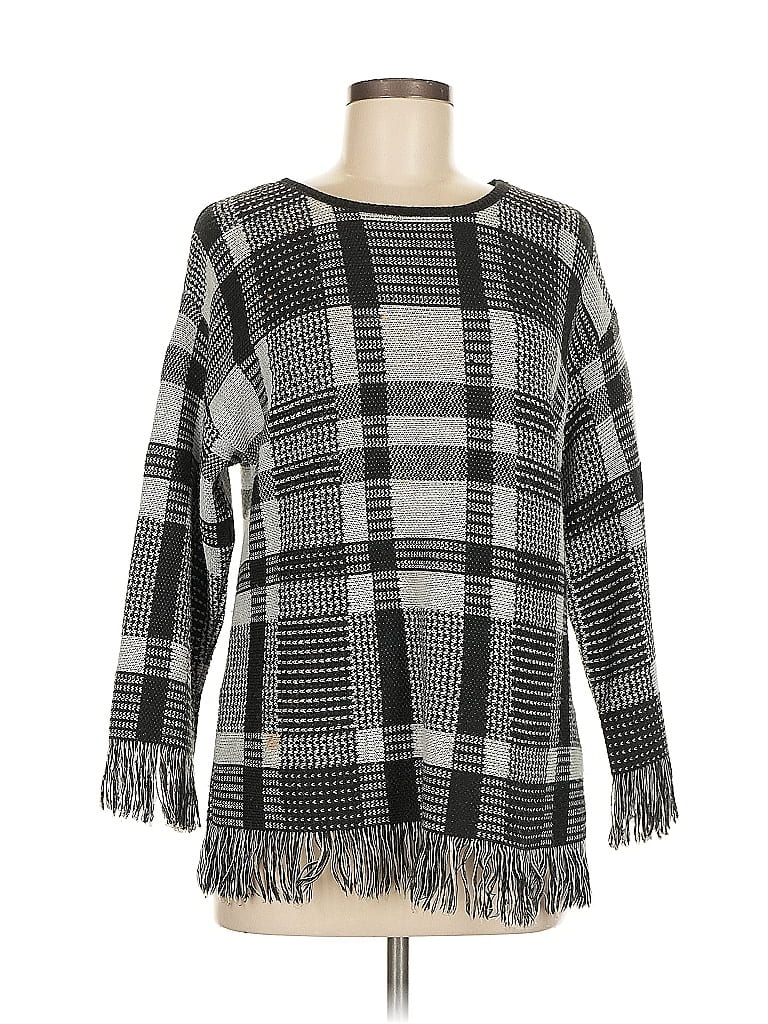 Ruby Rd. 100% Acrylic Plaid Black Pullover Sweater Size M - photo 1