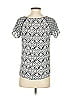 Ann Taylor LOFT 100% Polyester Silver Short Sleeve Top Size XS - photo 2