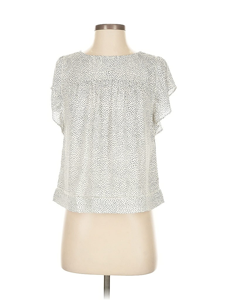 Ann Taylor LOFT 100% Polyester Silver Short Sleeve Blouse Size XS - photo 1
