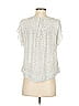 Ann Taylor LOFT 100% Polyester Silver Short Sleeve Blouse Size XS - photo 3
