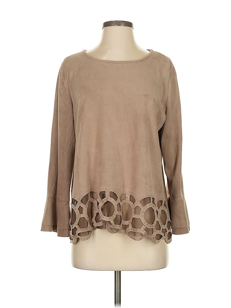 Alberto Makali Tan Long Sleeve Top Size S - photo 1