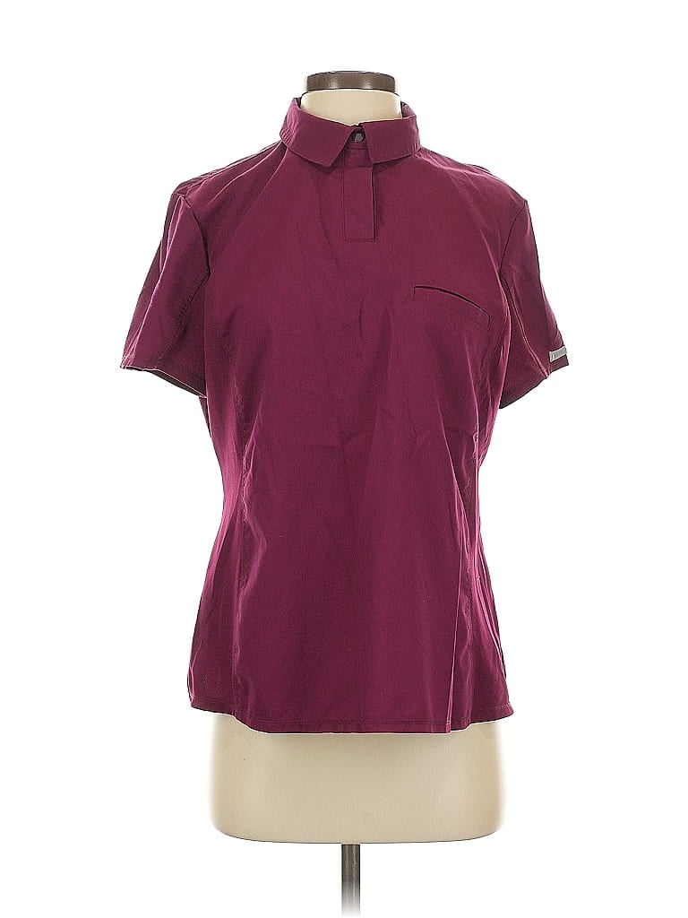 CHEROKEE Pre-owned Short Sleeve Blouse In Burgundy