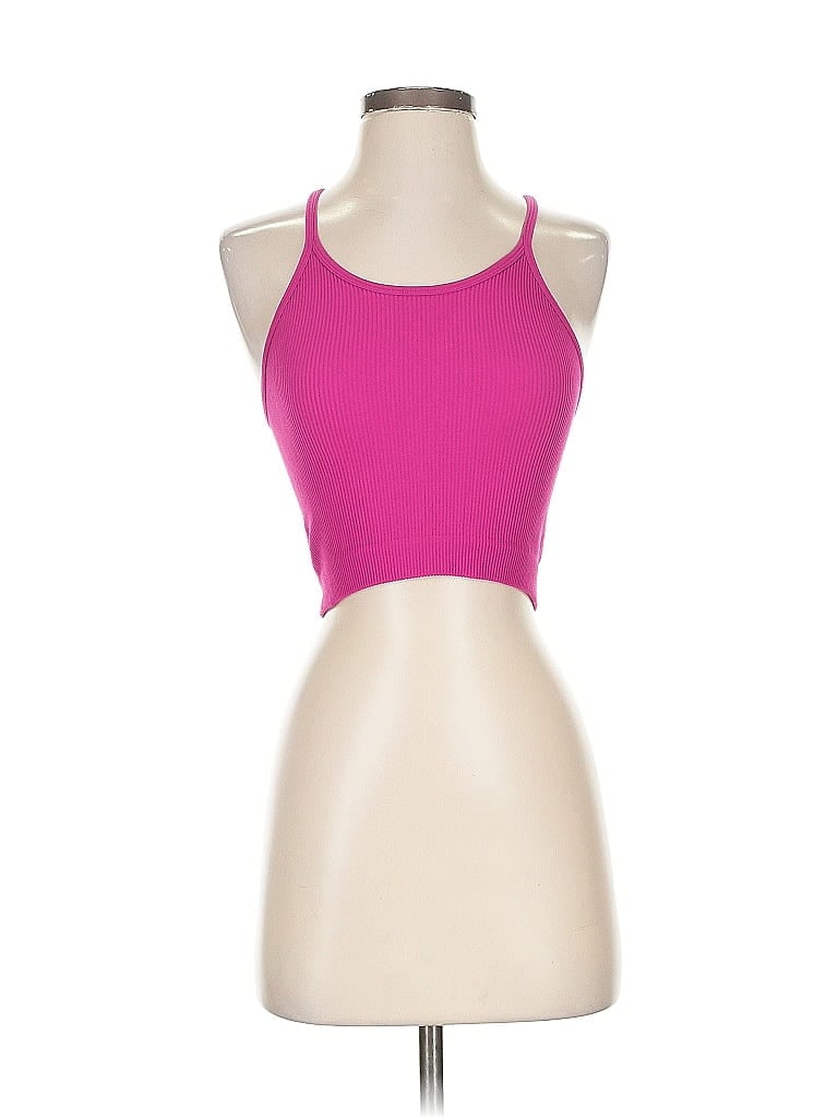 Click to view more detailed imagery on our partner's website Pre-owned Zenana Tank Top Pink Halter Neckline Tops