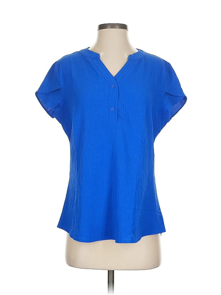 Pre-owned Blooming Jelly Short Sleeve Blouse In Blue