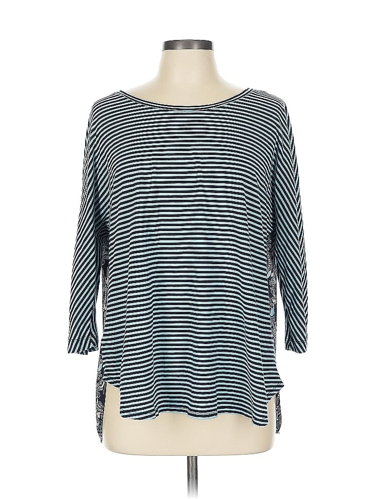 Pre-owned Ann Taylor Loft 3/4 Sleeve T-shirt In Blue