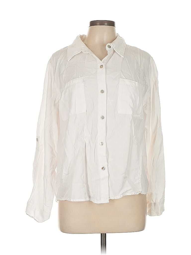 Pre-owned Dance & Marvel Long Sleeve Button Down Shirt In White