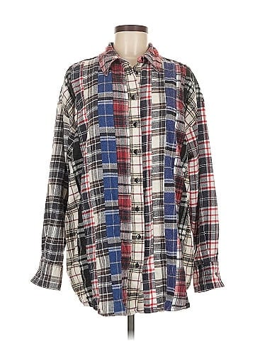 Topshop Long Sleeve Button-Down Shirt (view 1)