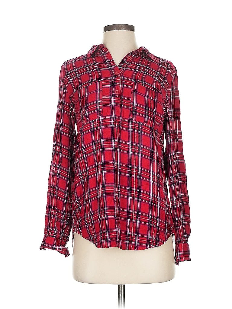 Pre-owned Universal Thread Long Sleeve Button Down Shirt In Red