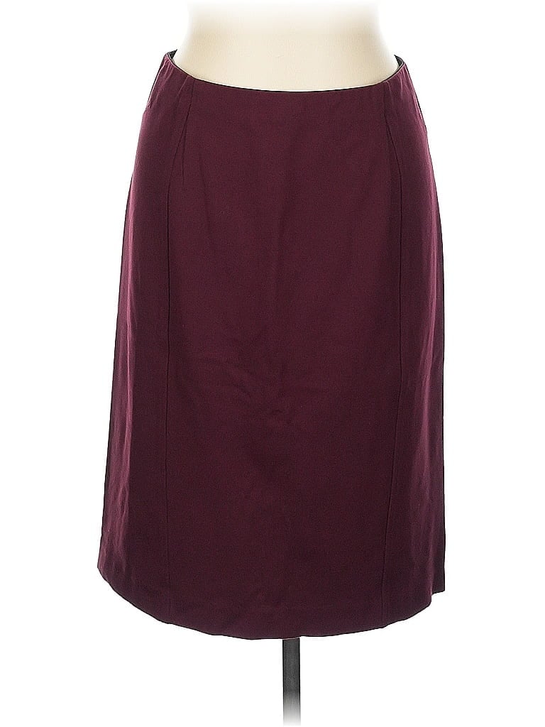 Ann Taylor Factory Solid Burgundy Formal Skirt Size 10 - photo 1