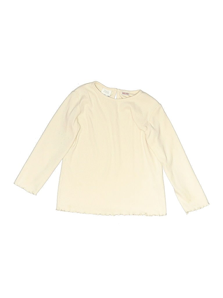 Click to view more detailed imagery on our partner's website Pre-owned Zara Kids' Long Sleeve Top Ivory Ruffles Neckline Tops In White