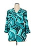 JM Collection 100% Polyester Teal 3/4 Sleeve Blouse Size 0X - photo 1