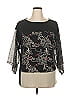 JM Collection Black 3/4 Sleeve Blouse Size L - photo 1