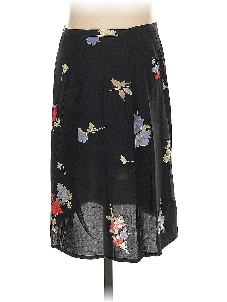 Gap 100% Rayon Floral Black Casual Skirt Size 4 - photo 1