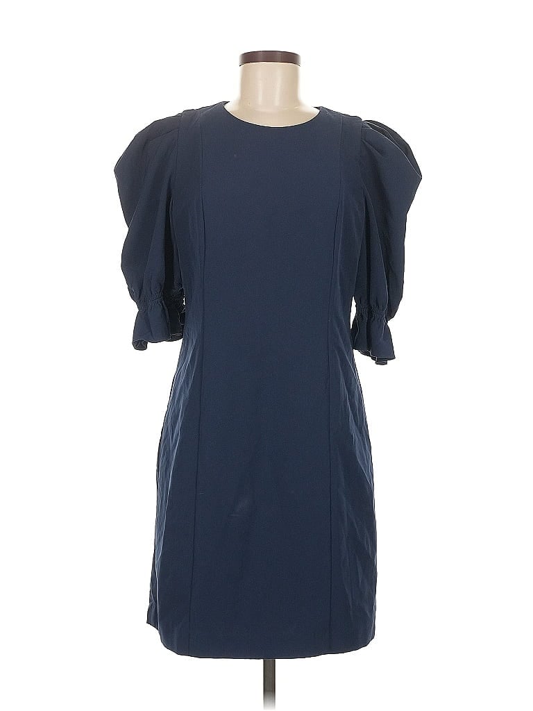 Black Halo Solid Blue Casual Dress Size 8 - photo 1