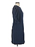 Black Halo Solid Blue Casual Dress Size 8 - photo 3