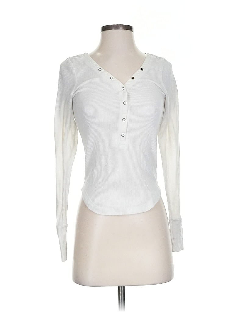 Out From Under Ivory Long Sleeve Henley Size S - photo 1