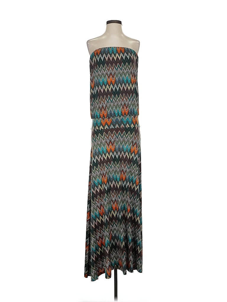 Veronica M. Chevron-herringbone Teal Casual Dress Size S - photo 1
