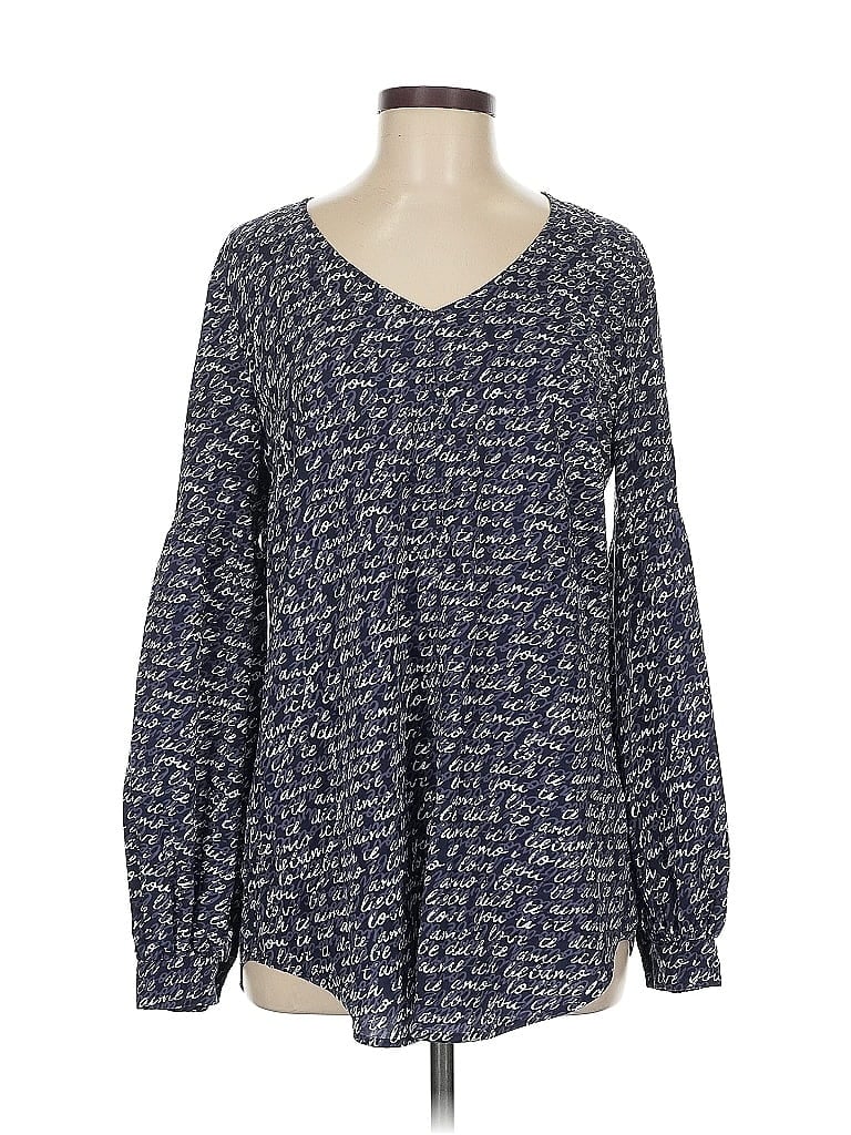 Pre-owned Cabi Long Sleeve Blouse In Blue