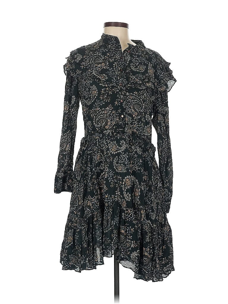 Nicholas 100% Viscose Paisley Black Casual Dress Size 6 - photo 1