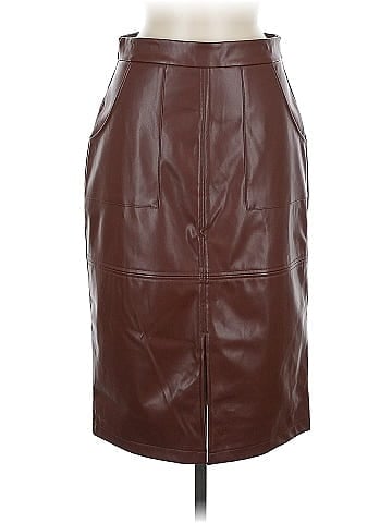 Kate Kasin Faux Leather Skirt (view 1)