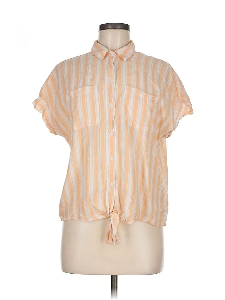 Pre-owned Lola River Short Sleeve Blouse In Orange