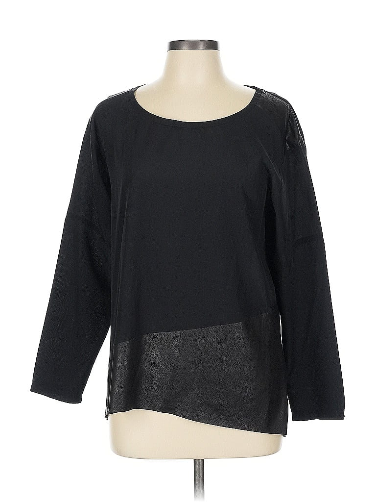 Pre-owned Dex 3/4 Sleeve Top Black Boatneck Tops