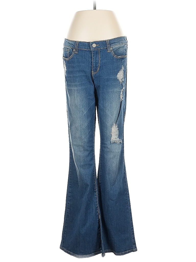 Soho JEANS NEW YORK & COMPANY Hearts Blue Jeans Size 8 - photo 1