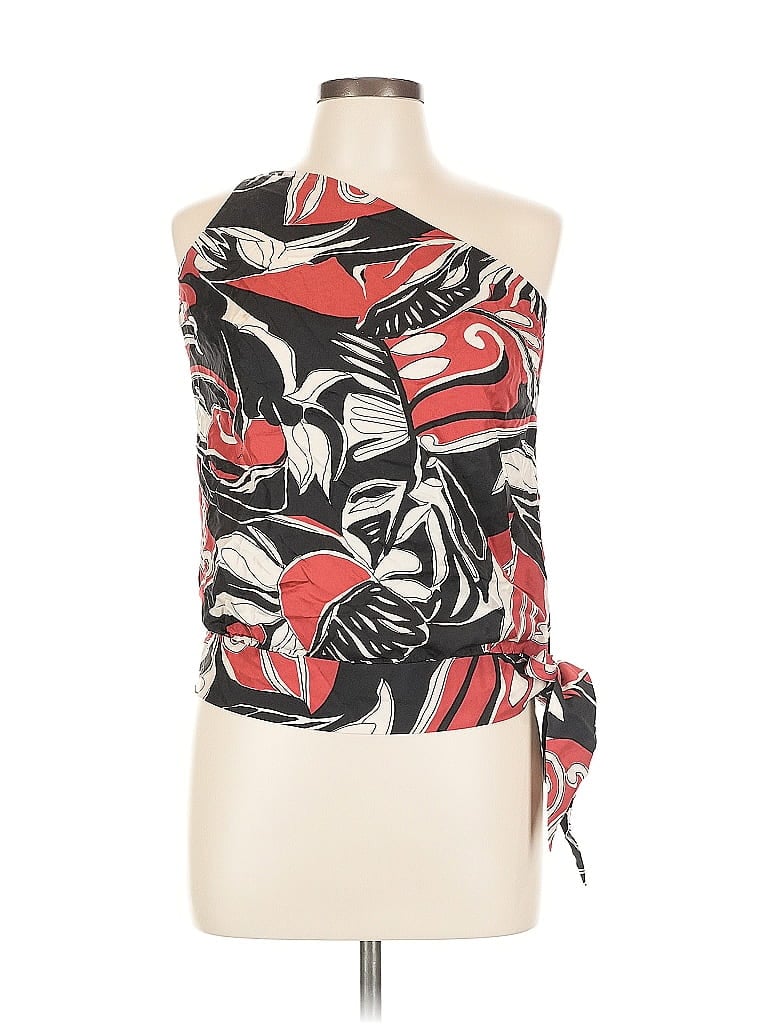 Click to view more detailed imagery on our partner's website Pre-owned Kenneth Cole New York Sleeveless Silk Top Black One Shoulder Neckline Tops