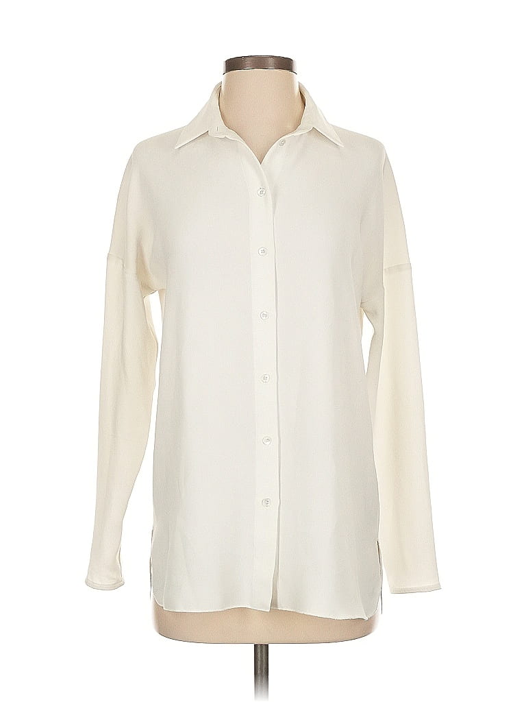 Pre-owned Babaton Long Sleeve Blouse In White