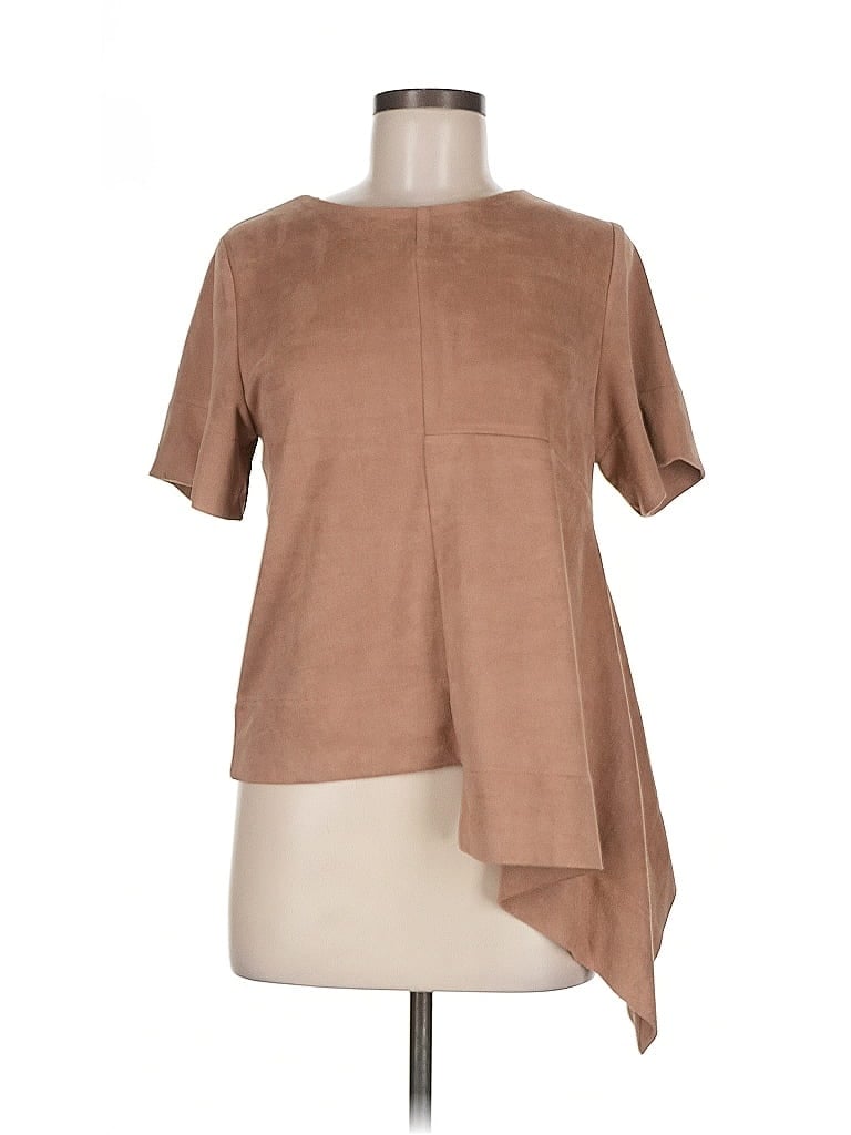 Gracia Brown Short Sleeve Blouse Size M - photo 1